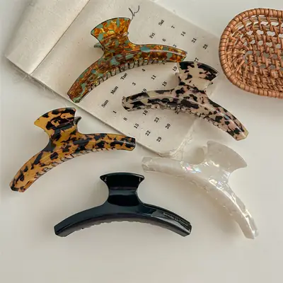 French Retro Leopard Print Hair Clip for Women