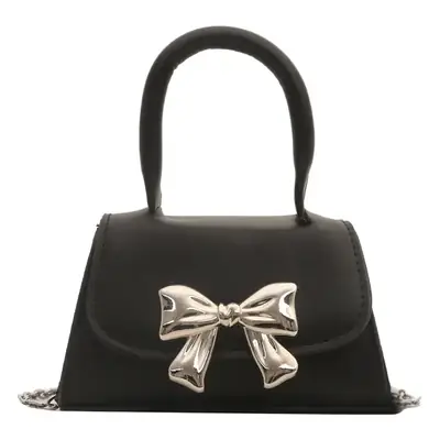2024 Bow Mini Square Bag Women Black Purple Chain Crossbody