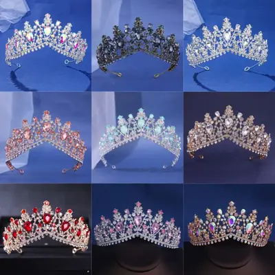 Elegant Purple Crystal Bridal Tiara Crown