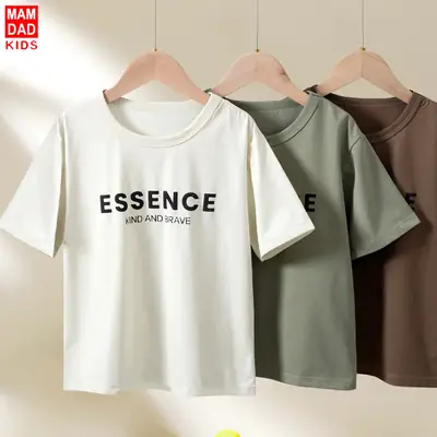 Boys T-shirt Summer Three-Dim Letter Print Ice Cool