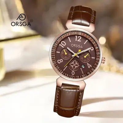 ORSGA Women's Black Quartz Calendar Watch