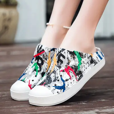 Women's Starry Star Green Slippers Baotou Thick Soled