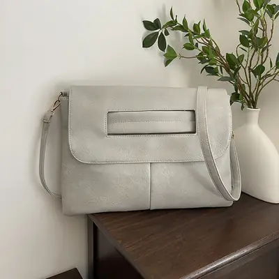 Women's Grey Shoulder Crossbody Bag 2024 Spring Summer