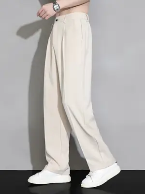 Ice Silk Men's Summer Thin Wide Leg Pants
