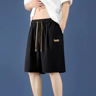 Men Loose Grey Sports Shorts Ice Silk Summer