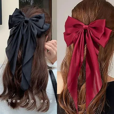 Pink Satin Hairpin with Vintage Bow Design
