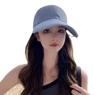 Women Sun Hat Large Bristle Retractable Curved Bristle