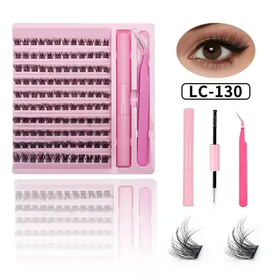 Pink False Eyelash Set with Glue & Tweezers