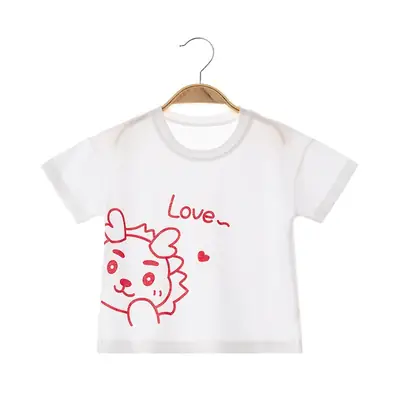 Baby Cotton T-shirt White 0-3Yrs Half Sleeve Summer Wear