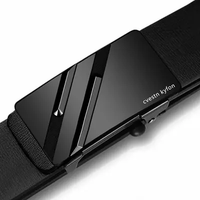 Men's Genuine Leather Belt Toothless Automatic Buckle British Style