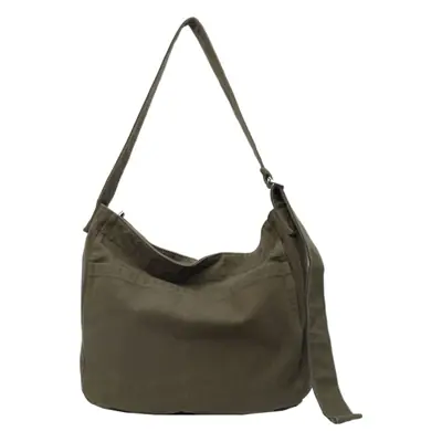 Large Capacity Canvas Shoulder Bag for Women Olive Green