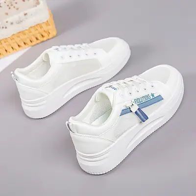 Women White Mesh Casual Sneakers 2025