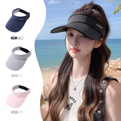 Women UV Sunglasses Cap White Adjustable
