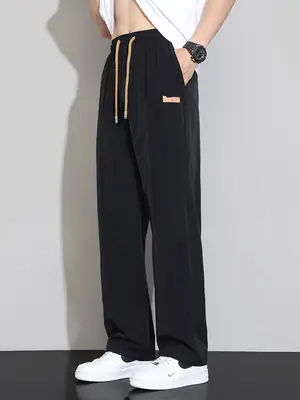 Men's Ice Silk Thin Summer Pants Loose Wide Leg Dipper