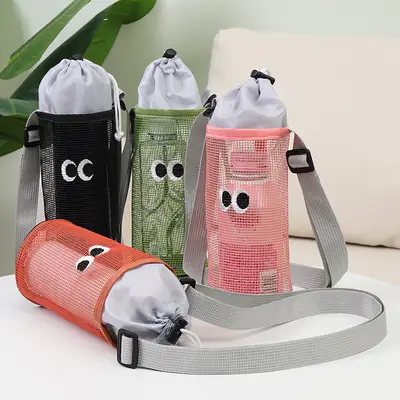 Cute Mesh Water Cup Bag Black 13cm