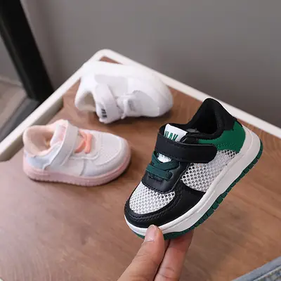 Men's and Women's Baby Toddler Shoes Baby Shoes Sandals Hollow Summer Breathable Baby White Shoes Children's Board Shoes Sneakers