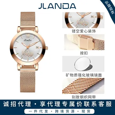 Jlanda Women's Rose Gold Mesh Watch Valentine Gift