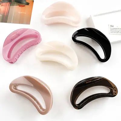 High-end Hair Clip with Elastic Closure, Black & Pink, Super Large Size