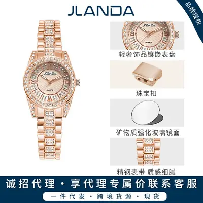 High-End Full Diamond Women's Watch with Light Luxury Steel Band