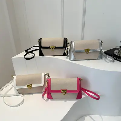 Women's Western Style Shoulder Bag Pink Grey Contrast 2024