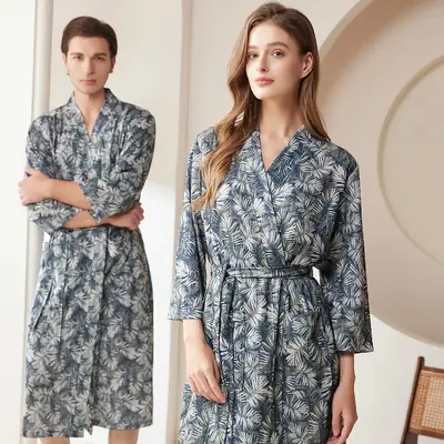 Women's Printed Belted Bathrobe Set