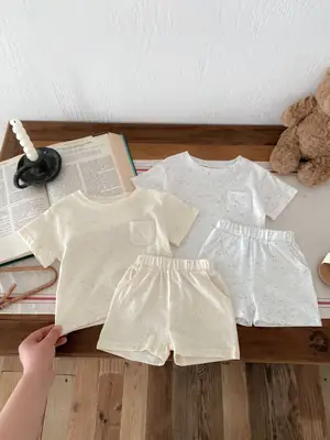 Boys Cotton T-Shirt Shorts Set Summer Casual Baby Clothes