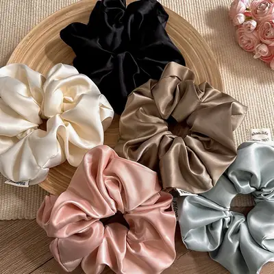 Korean Style Silk Satin Hair Ring Ponytail for Women