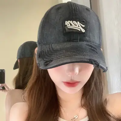 Women Denim Baseball Cap Summer Sunshade Big Head