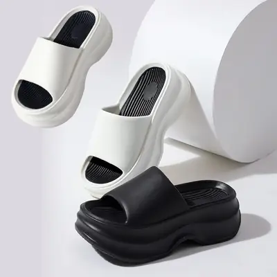 Women EVA White Thick Slippers Lightweight Non-Slip