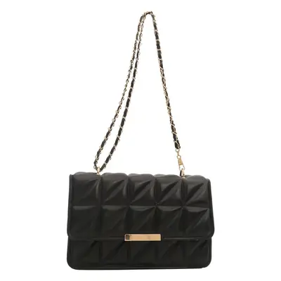 Black Quilted Shoulder Crossbody Bag for Women