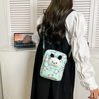 Cute Cartoon Crossbody Bag Mint Green for Girls