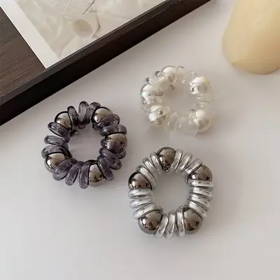 Pearl Hair Rope for Women Elegant High Elastic
