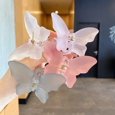 Transparent Butterfly Hair Clip for Girls Summer