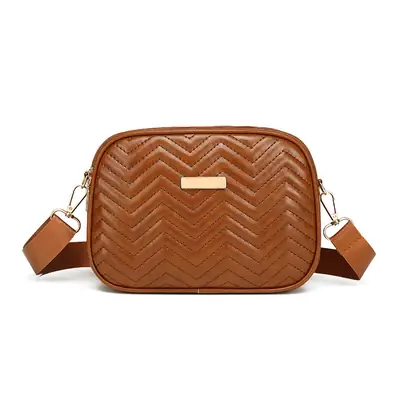 Double Zip Wave Crossbody Bag Brown 2024