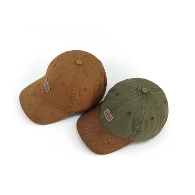 Green Leather Baseball Cap for Men Women Summer