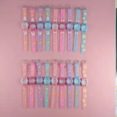 Kids Floral Quartz Watch Blue Water Resistant