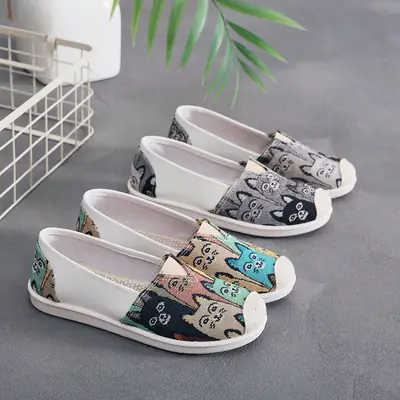 Women's Lazy Fisherman Canvas Slippers with Soft Sole