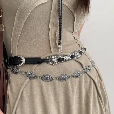 American Retro Belt Belt Bohemian Versatile Jeans Accessories High-End Niche Design Waist Chain Trend