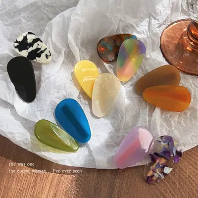 Pink Heart Acetic Acid Hair Clips for Women
