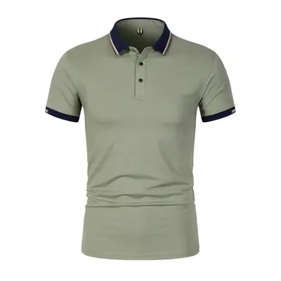 Men's Light Blue Polo Shirt with Black Trim