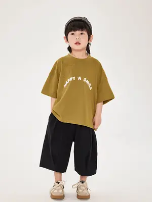 Boys T-Shirt Short Sleeve Pure Cotton Summer Loose Fit