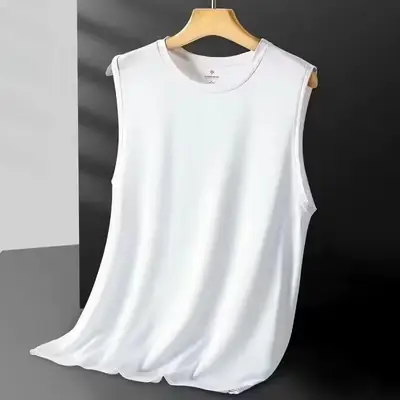 Men's Navy Ice Silk Sleeveless Vest