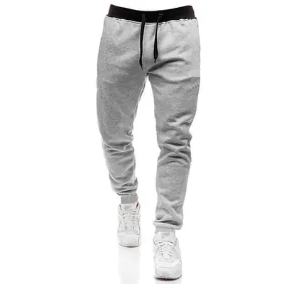 Men's White Loose Toe Cotton Track Pants