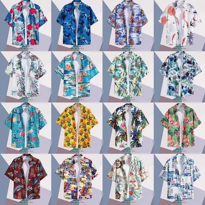 Summer Floral Print Thin Shirt for Men Women
