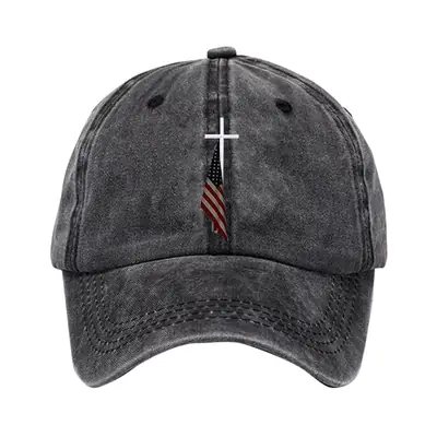 Men Women Blue Cross Denim Cap Autumn Winter