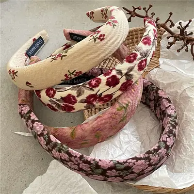 Printed Floral Hair Hoop New Style Street Cute