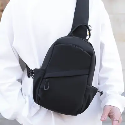 Men's Black Multi-Functional Shoulder Crossbody Bag