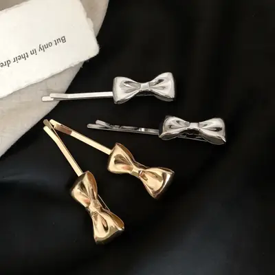 Golden Bow Hairpin for Women's Hair Clip 2024
