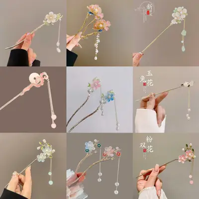 New Chinese Style Antique Hairpin with Pearl Flower Design