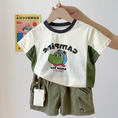 Camping Doodle Baby Boys T-Shirt Summer Shorts